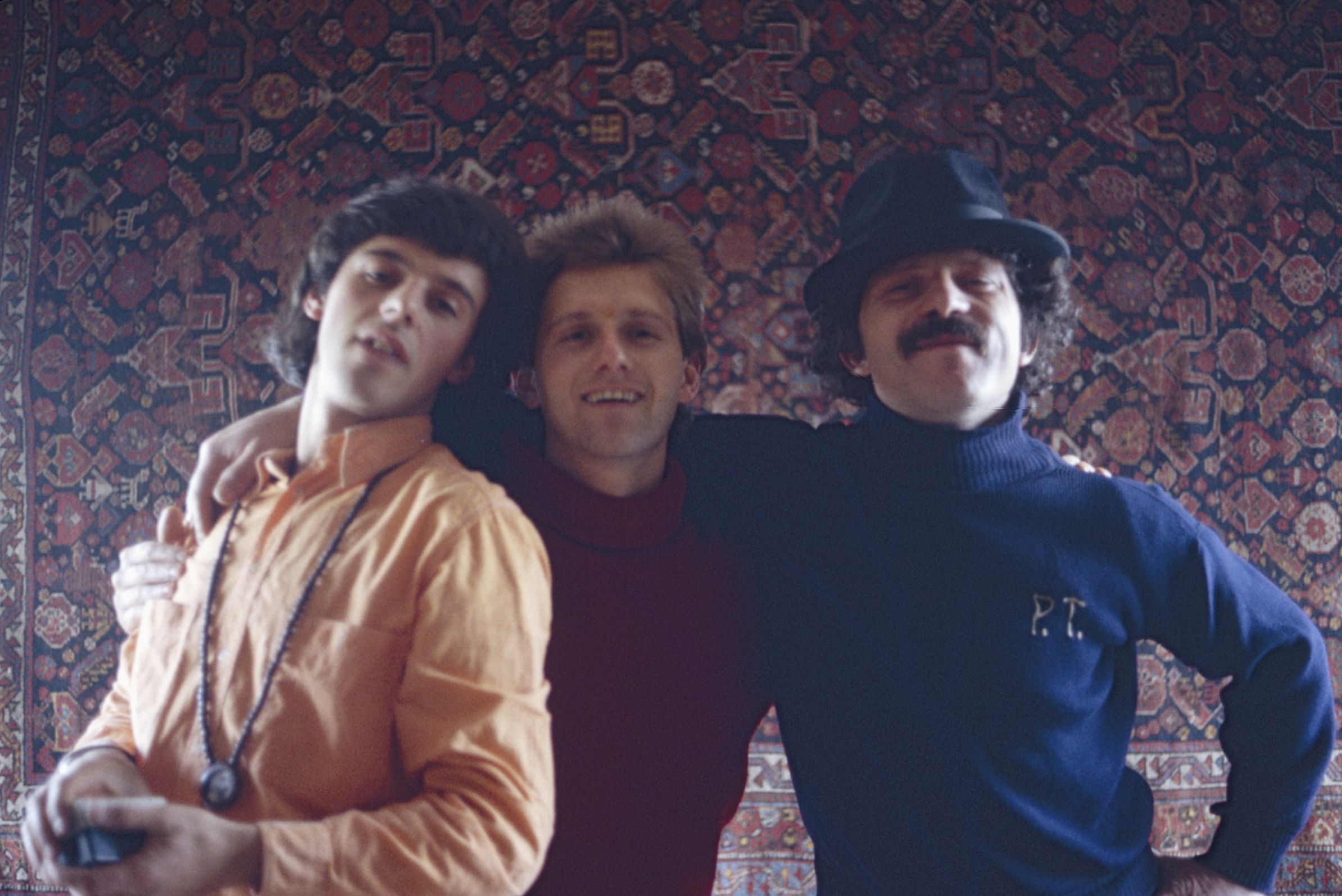 Francesco and two friends in Conigliano in 1982