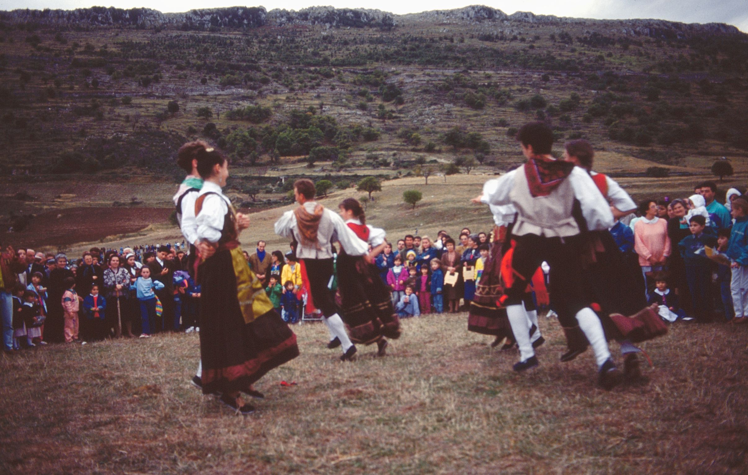 Dancers performing in the Valle di Carbonara during celebration of the Parco Nazionale del Gargano in 1991