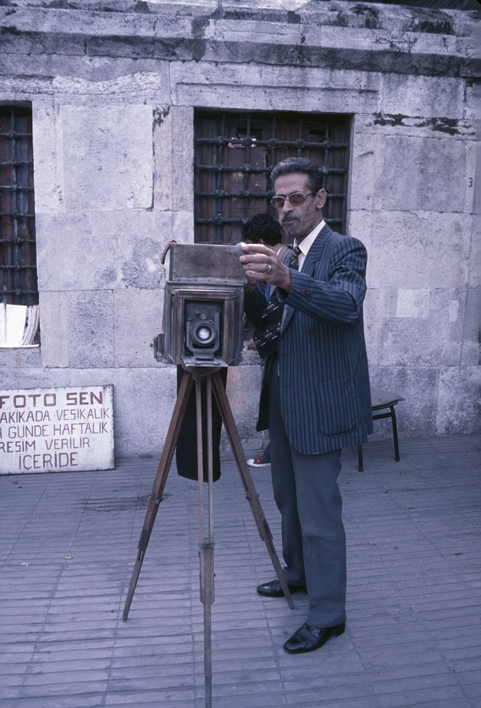 A photographer taking a photo of the photographer in Istanbul in 1986